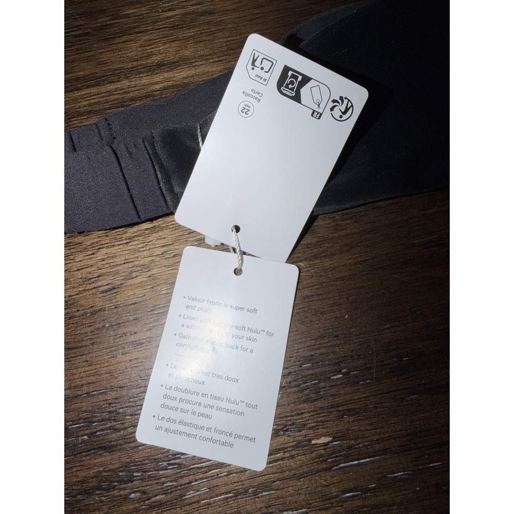 Lululemon Velour Headband Hair Band Cardio Cross Trainer Logo NEW NWT Black - Picture 6 of 6